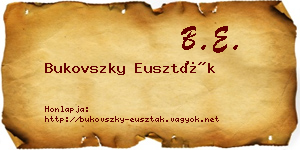 Bukovszky Euszták névjegykártya